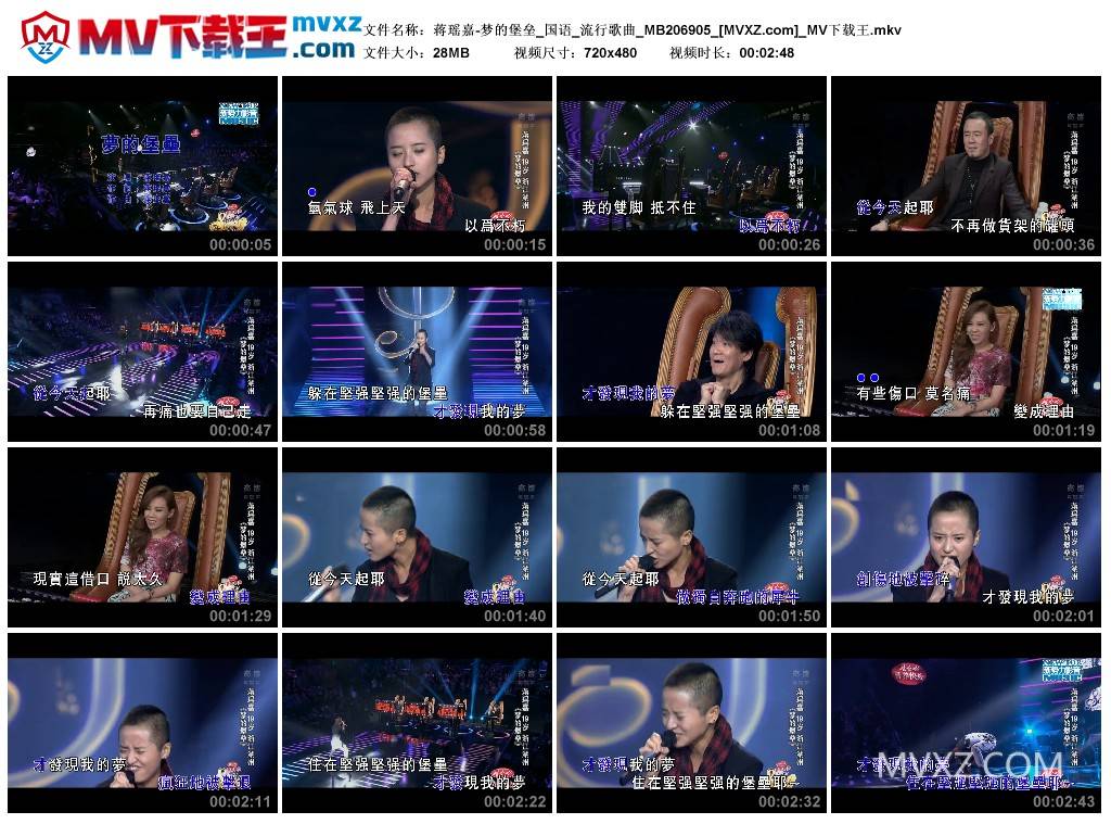 蒋瑶嘉-梦的堡垒_国语_流行歌曲_MB206905